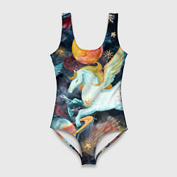 Купальник-боди 3D женский Созвездие пегас, цвет: 3D-принт
