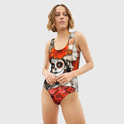 Купальник-боди 3D женский Катрина в красном, цвет: 3D-принт — фото 2