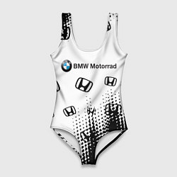 Купальник-боди 3D женский BMW x honda pattern, цвет: 3D-принт