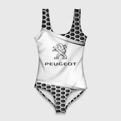 Купальник-боди 3D женский Peugeot carbon metal, цвет: 3D-принт