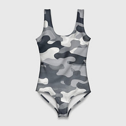 Женский купальник-боди Камуфляж армейский серый