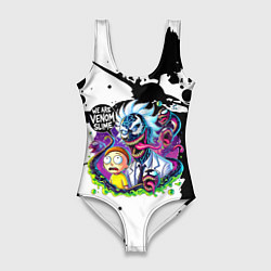 Купальник-боди 3D женский Venom-Rick and Morty - blots, цвет: 3D-принт