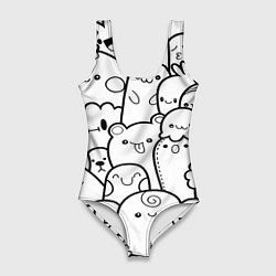 Женский купальник-боди Doodle monsters