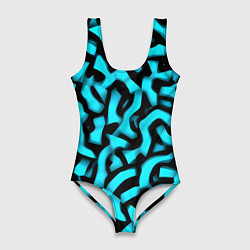 Женский купальник-боди Бирюзовая абстракция