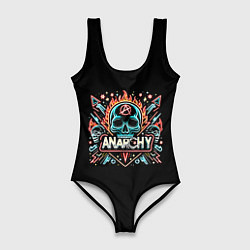 Купальник-боди 3D женский Анархия - черепа, цвет: 3D-принт