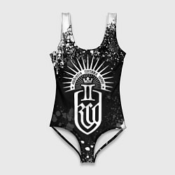 Купальник-боди 3D женский Kingdom come 2 - белые брызги, цвет: 3D-принт