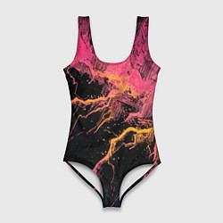 Женский купальник-боди Абстрактные молнии текстура