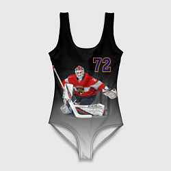 Купальник-боди 3D женский Sergey Bobrovsky is goalkeeper of the Florida Pant, цвет: 3D-принт
