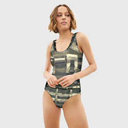 Купальник-боди 3D женский Бронежилет армейский - камуфляж, цвет: 3D-принт — фото 2
