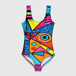 Женский купальник-боди Кислая геометрия