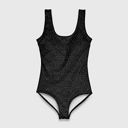 Женский купальник-боди Чёрный с серым тёмный текстурированный
