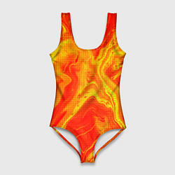 Женский купальник-боди Огненный жёлто-красный