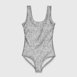 Женский купальник-боди Текстура в тонкую полоску серый