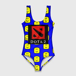 Купальник-боди 3D женский Dota smile pattern, цвет: 3D-принт