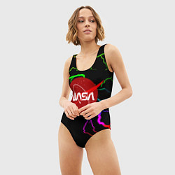 Купальник-боди 3D женский НАСА молнии градиент, цвет: 3D-принт — фото 2