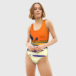 Купальник-боди 3D женский Арт с фантастическим пейзажем, цвет: 3D-принт — фото 2