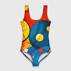 Женский купальник-боди Динамичный красочный паттерн