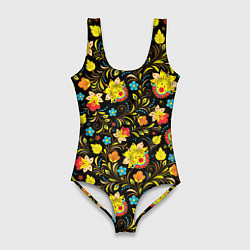 Женский купальник-боди Хохлома цветы