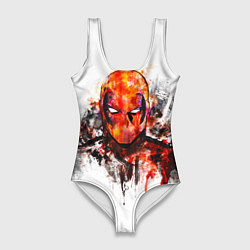 Купальник-боди 3D женский Дэдпул краски, цвет: 3D-принт