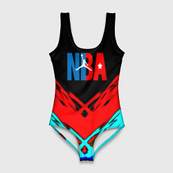 Купальник-боди 3D женский NBA краски геометрия, цвет: 3D-принт