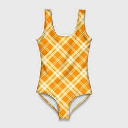 Женский купальник-боди Жёлтый крупная клетка