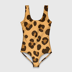 Женский купальник-боди Коричневые пятна леопарда