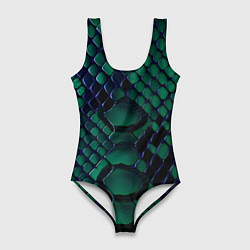 Женский купальник-боди Бирюзовая змеиная кожа