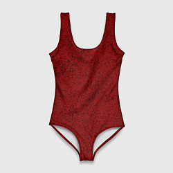 Женский купальник-боди Тёмный красный в крапинку