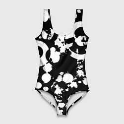 Купальник-боди 3D женский Модная чб абстракция - нейроарт, цвет: 3D-принт