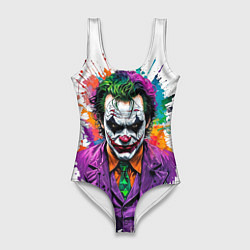 Купальник-боди 3D женский Джокер с галстуком, цвет: 3D-принт