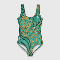 Купальник-боди 3D женский Сафари микс, цвет: 3D-принт
