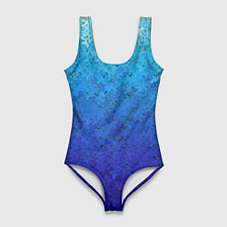 Купальник-боди 3D женский Сине-голубой градиент текстура, цвет: 3D-принт
