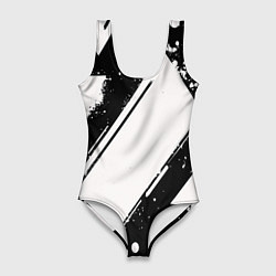 Женский купальник-боди Color black white