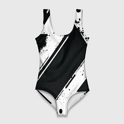 Женский купальник-боди Color black white