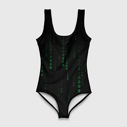 Купальник-боди 3D женский Color black green, цвет: 3D-принт