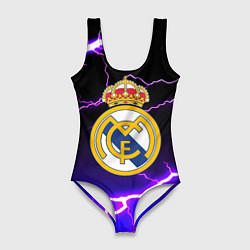 Купальник-боди 3D женский Real Madrid storm, цвет: 3D-принт