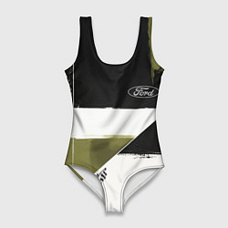 Купальник-боди 3D женский Ford эмблема, цвет: 3D-принт
