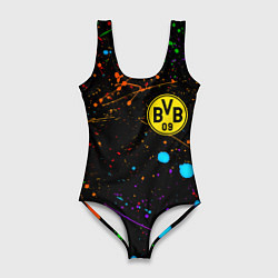 Купальник-боди 3D женский Borussia neon splash, цвет: 3D-принт