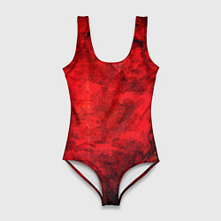 Женский купальник-боди Абстракция - red shabby wall
