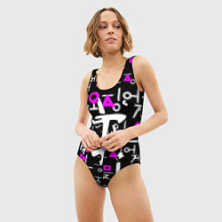 Купальник-боди 3D женский Doom неоновый паттерн, цвет: 3D-принт — фото 2
