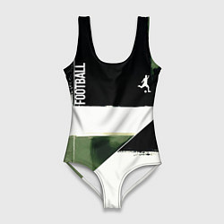 Женский купальник-боди Футбол на фоне брызг красок