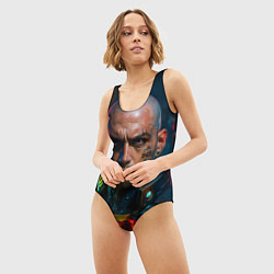 Купальник-боди 3D женский Мужчина в стиле киберпанка, цвет: 3D-принт — фото 2