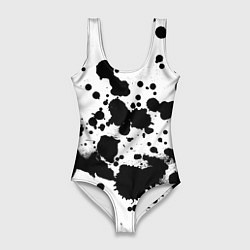 Женский купальник-боди Брызги черной краски