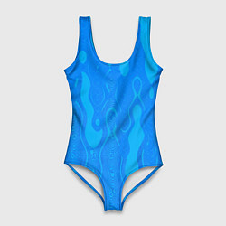 Женский купальник-боди Голубой абстракция вода