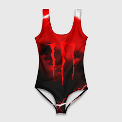 Купальник-боди 3D женский Monster energy red storm, цвет: 3D-принт