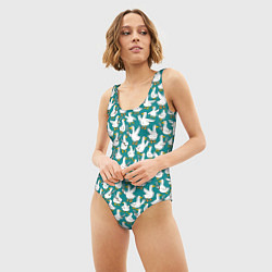 Купальник-боди 3D женский Злой гусь узор, цвет: 3D-принт — фото 2