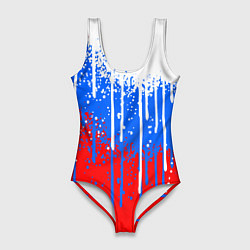 Купальник-боди 3D женский Патриот - флаг, цвет: 3D-принт