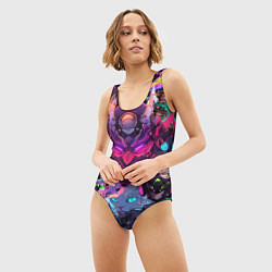 Купальник-боди 3D женский Стиль Cyberpunk, цвет: 3D-принт — фото 2