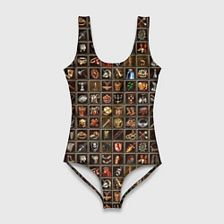 Купальник-боди 3D женский Артефакты меча и магии, цвет: 3D-принт