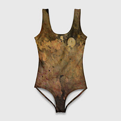 Купальник-боди 3D женский Абстракция - dark pink paint spill, цвет: 3D-принт